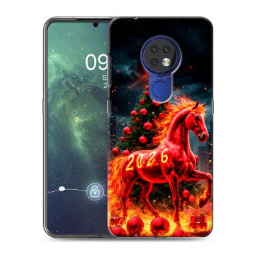 Силиконовый чехол на Nokia 6.2 с принтом Новый год