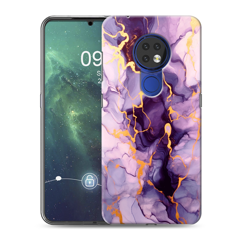 Силиконовый чехол на Nokia 6.2 с принтом Мрамор Силиконовый чехол на Nokia 6.2 с принтом Мрамор