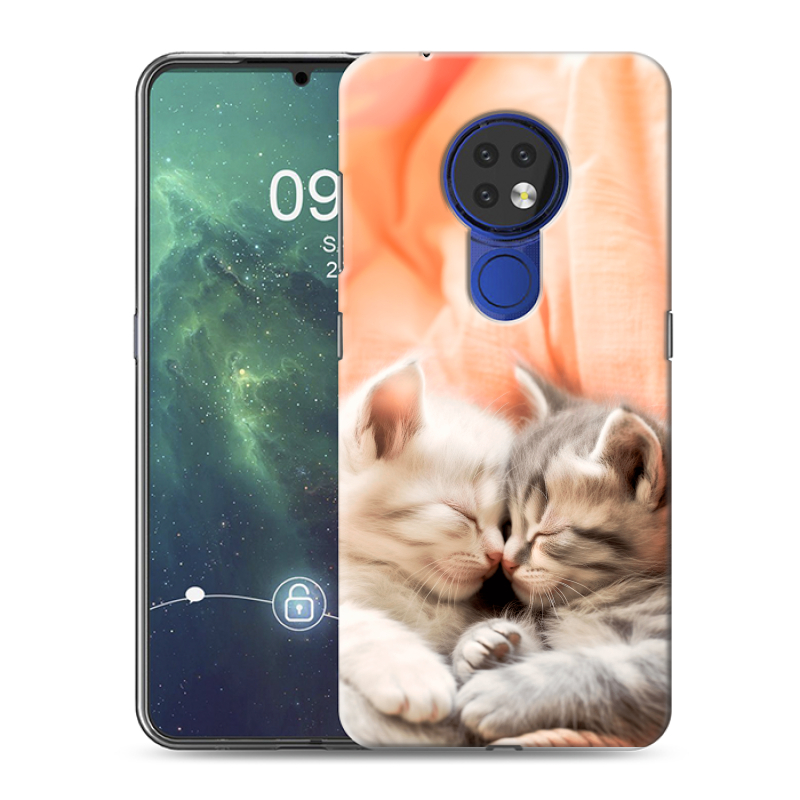 Силиконовый чехол на Nokia 6.2 с принтом Котята Силиконовый чехол на Nokia 6.2 с принтом Котята