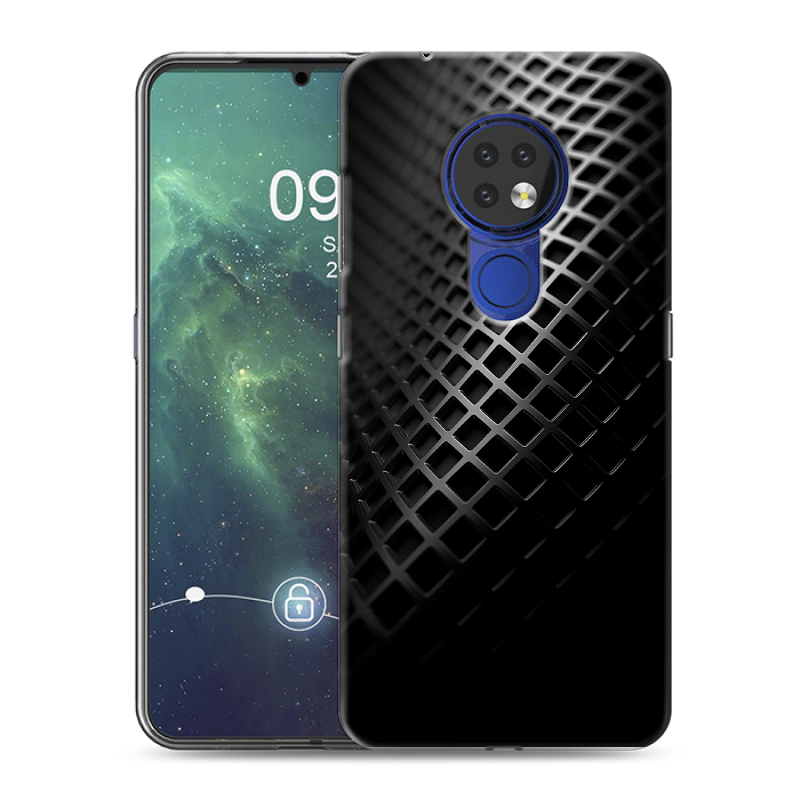 Силиконовый чехол на Nokia 6.2 с принтом Текстура металла Силиконовый чехол на Nokia 6.2 с принтом Текстура металла
