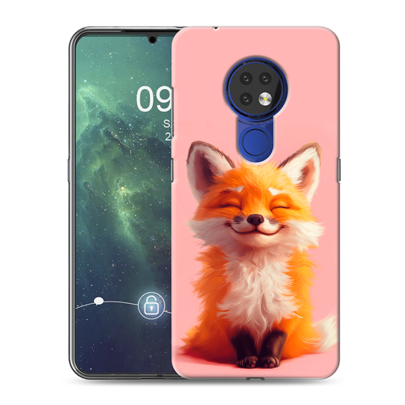 Силиконовый чехол на Nokia 6.2 с принтом милая лиса Силиконовый чехол на Nokia 6.2 с принтом милая лиса