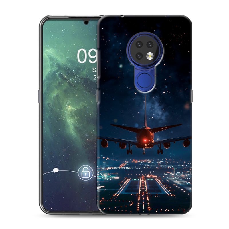 Силиконовый чехол на Nokia 6.2 с принтом самолет Силиконовый чехол на Nokia 6.2 с принтом самолет
