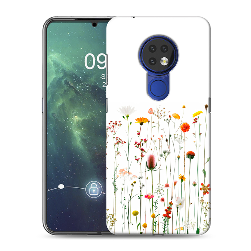 Силиконовый чехол на Nokia 6.2 с принтом цветы Силиконовый чехол на Nokia 6.2 с принтом цветы