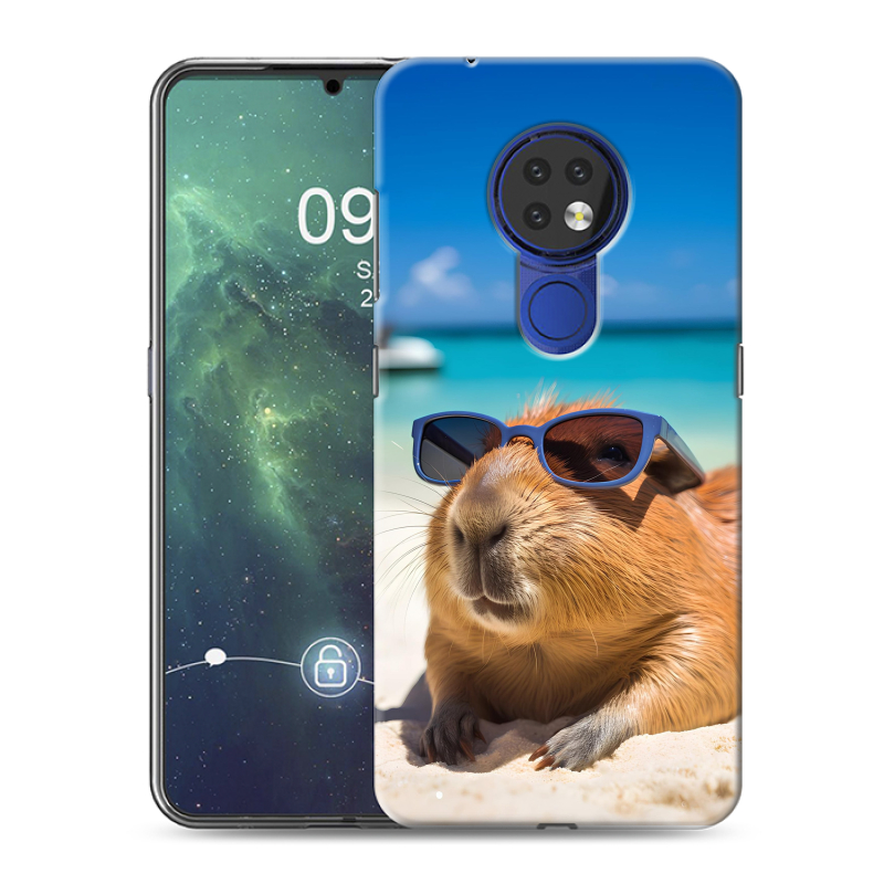 Силиконовый чехол на Nokia 6.2 с принтом Капибара Силиконовый чехол на Nokia 6.2 с принтом Капибара