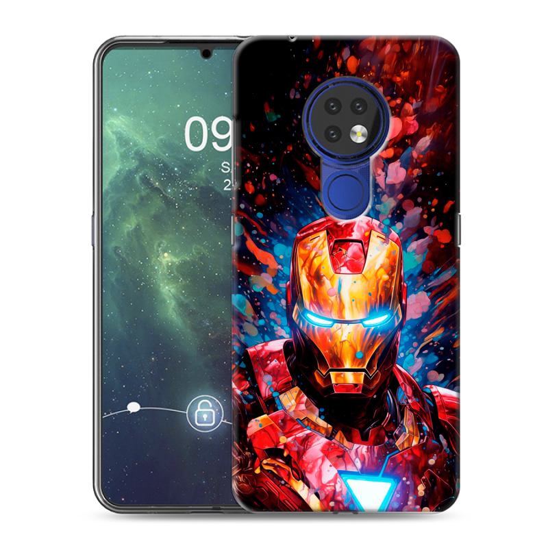 Силиконовый чехол на Nokia 6.2 с принтом Железный человек Ironman Силиконовый чехол на Nokia 6.2 с принтом Железный человек Ironman