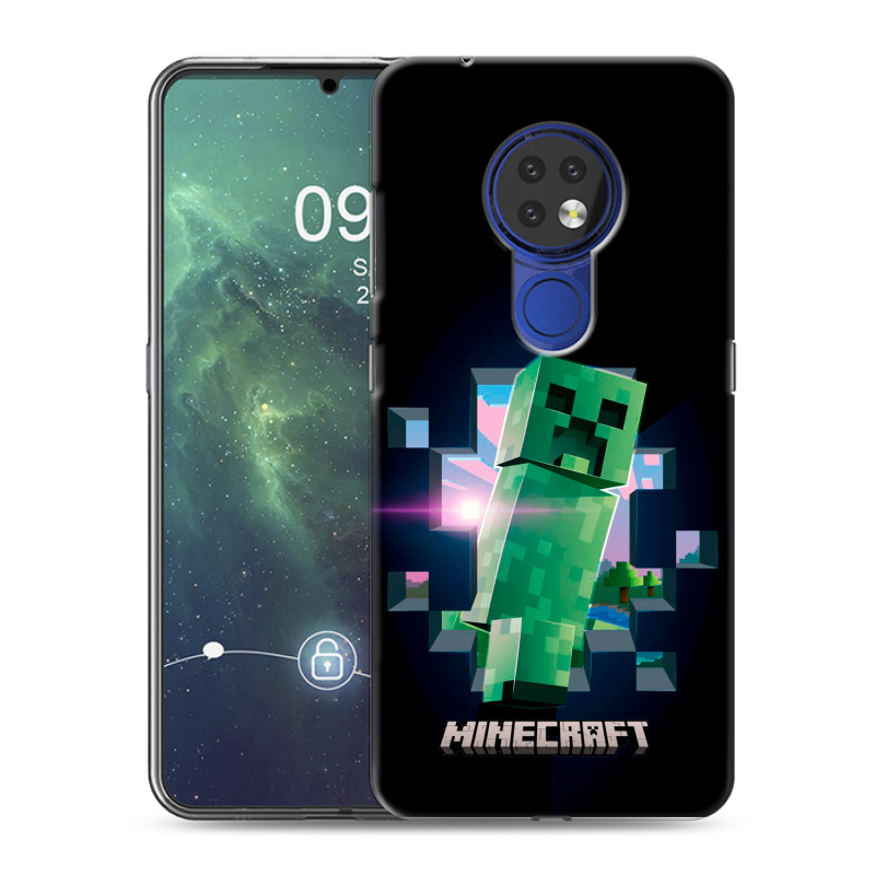 Силиконовый противоударный чехол на Nokia 6.2 с принтом Майнкрафт Minecraft Силиконовый противоударный чехол на Nokia 6.2 с принтом Майнкрафт Minecraft