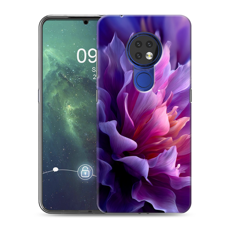 Силиконовый чехол на Nokia 6.2 с принтом женский цветы Силиконовый чехол на Nokia 6.2 с принтом женский цветы