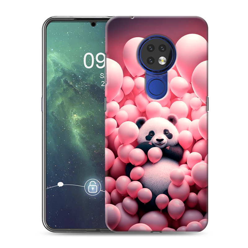 Силиконовый чехол на Nokia 6.2 с принтом Панда Силиконовый чехол на Nokia 6.2 с принтом Панда