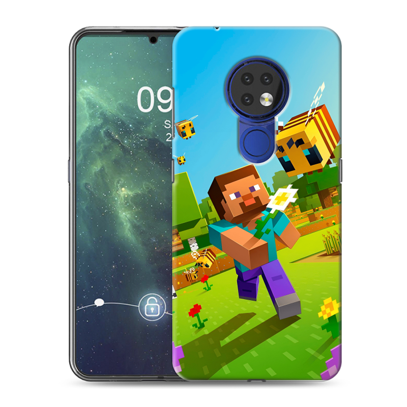 Силиконовый противоударный чехол на Nokia 6.2 с принтом Майнкрафт Minecraft Силиконовый противоударный чехол на Nokia 6.2 с принтом Майнкрафт Minecraft