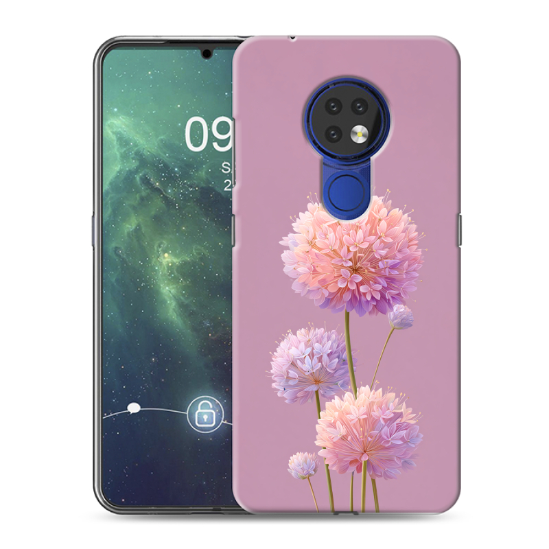 Силиконовый противоударный чехол на Nokia 6.2 с принтом Цветы Силиконовый противоударный чехол на Nokia 6.2 с принтом Цветы