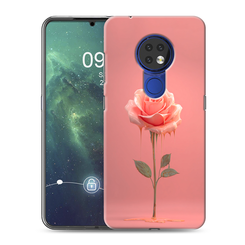 Силиконовый чехол на Nokia 6.2 с принтом Розовая роза Силиконовый чехол на Nokia 6.2 с принтом Розовая роза