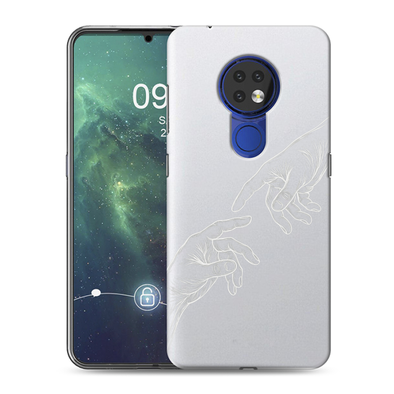 Силиконовый противоударный чехол на Nokia 6.2 с принтом Сотворение мира Силиконовый противоударный чехол на Nokia 6.2 с принтом Сотворение мира