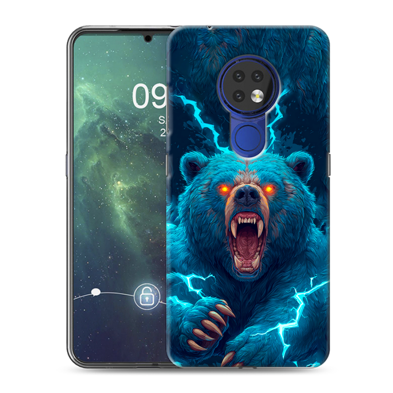 Силиконовый чехол на Nokia 6.2 с принтом Медведь Силиконовый чехол на Nokia 6.2 с принтом Медведь