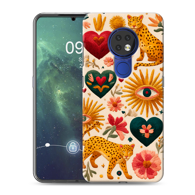 Силиконовый противоударный чехол на Nokia 6.2 с принтом Модный принт Силиконовый противоударный чехол на Nokia 6.2 с принтом Модный принт