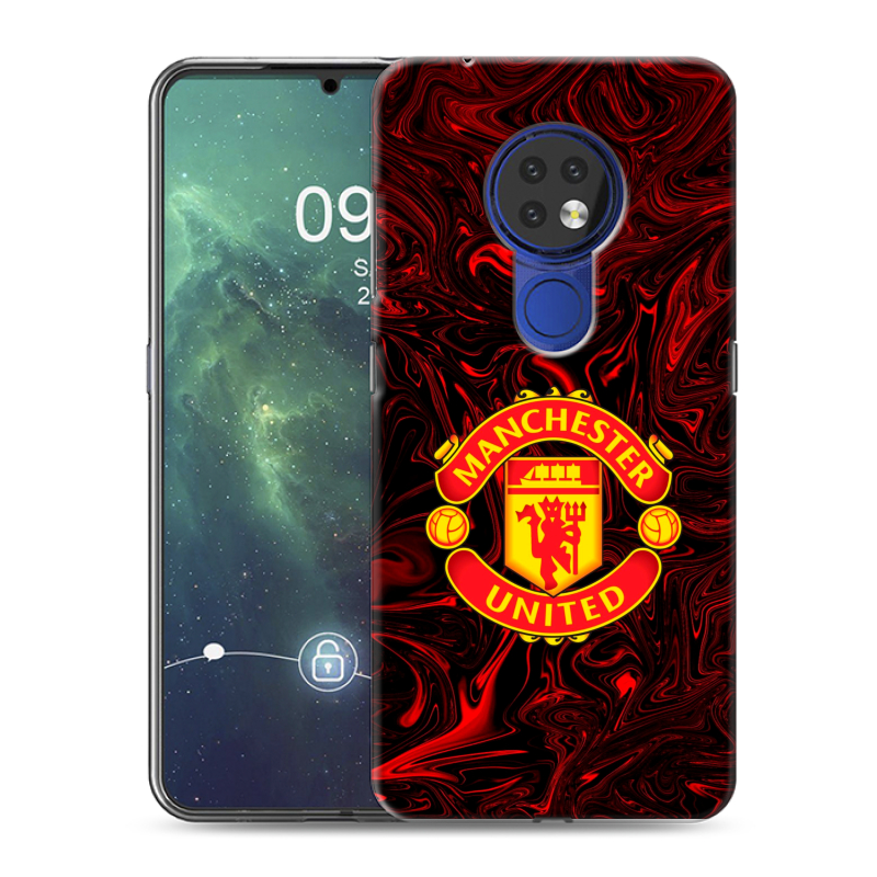 Силиконовый чехол на Nokia 6.2 с принтом Manchester United Силиконовый чехол на Nokia 6.2 с принтом Manchester United