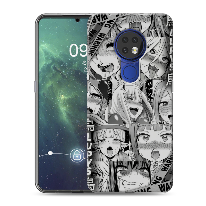 Силиконовый противоударный чехол на Nokia 6.2 с принтом Ahegao Ахегао Аниме Силиконовый противоударный чехол на Nokia 6.2 с принтом Ahegao Ахегао Аниме