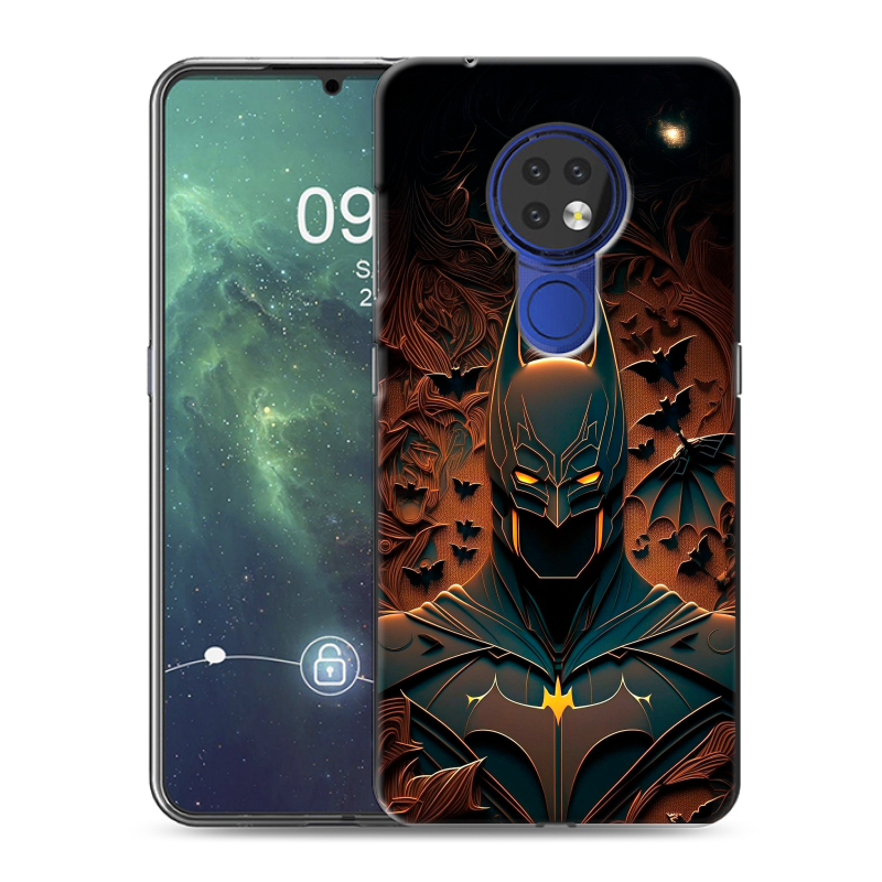 Силиконовый чехол на Nokia 6.2 с принтом Batman Бэтмен Силиконовый чехол на Nokia 6.2 с принтом Batman Бэтмен