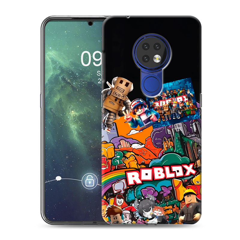 Силиконовый противоударный чехол на Nokia 6.2 с принтом Roblox Роблокс Силиконовый противоударный чехол на Nokia 6.2 с принтом Roblox Роблокс