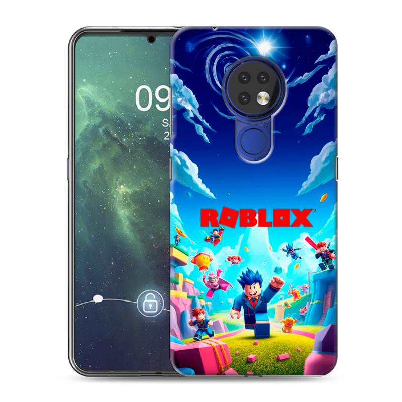 Силиконовый противоударный чехол на Nokia 6.2 с принтом Roblox Роблокс Силиконовый противоударный чехол на Nokia 6.2 с принтом Roblox Роблокс