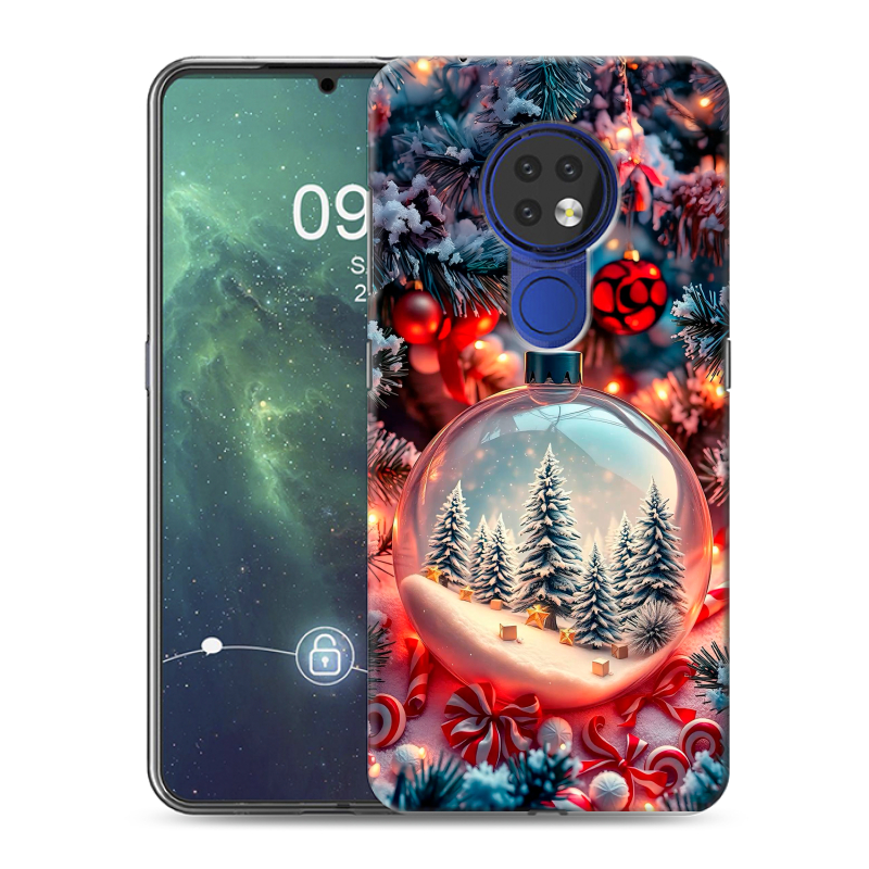 Силиконовый чехол на Nokia 6.2 с принтом Новый год Силиконовый чехол на Nokia 6.2 с принтом Новый год