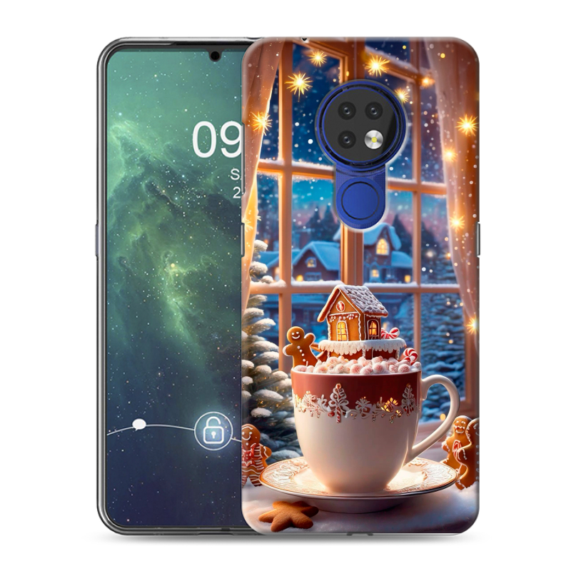 Силиконовый чехол на Nokia 6.2 с принтом Новый год Силиконовый чехол на Nokia 6.2 с принтом Новый год