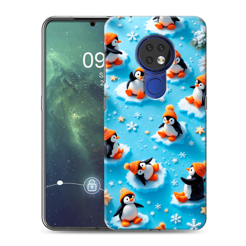 Силиконовый противоударный чехол на Nokia 6.2 с принтом Новый год Силиконовый противоударный чехол на Nokia 6.2 с принтом Новый год