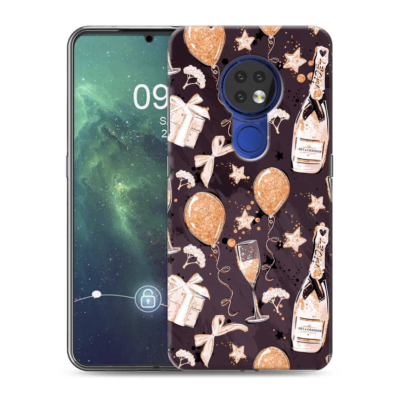 Силиконовый чехол на Nokia 6.2 с принтом Новый год Силиконовый чехол на Nokia 6.2 с принтом Новый год