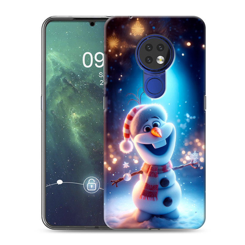 Силиконовый противоударный чехол на Nokia 6.2 с принтом Новый год Силиконовый противоударный чехол на Nokia 6.2 с принтом Новый год