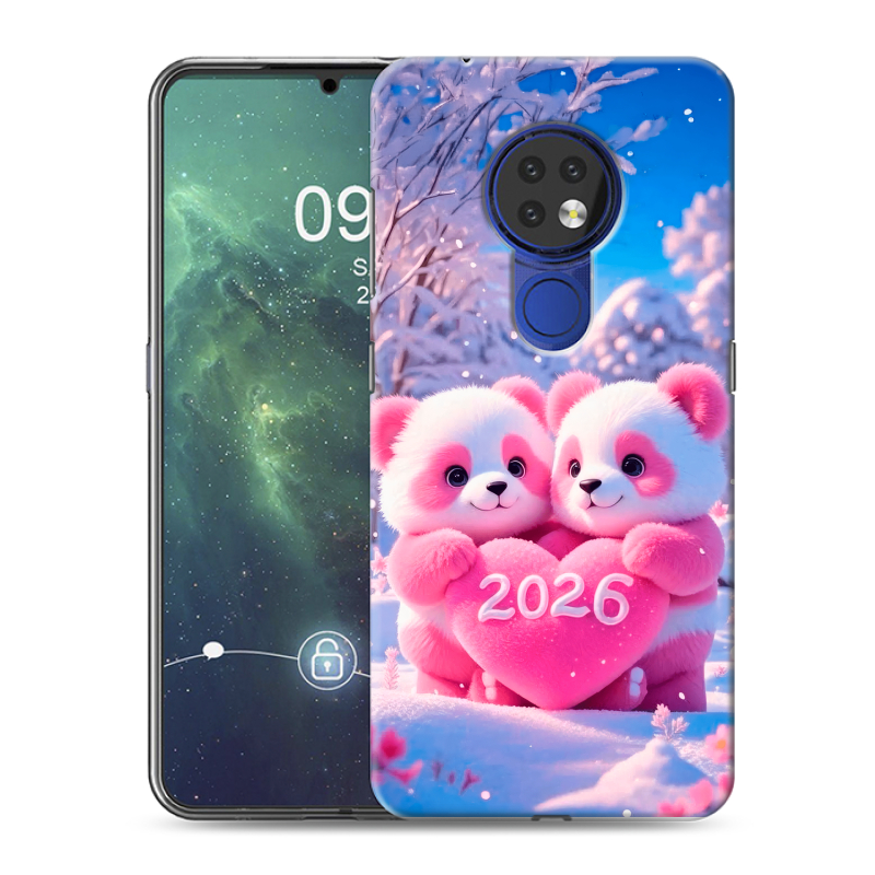 Силиконовый чехол на Nokia 6.2 с принтом Новый год Силиконовый чехол на Nokia 6.2 с принтом Новый год
