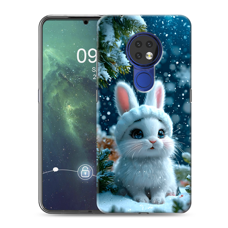 Силиконовый противоударный чехол на Nokia 6.2 с принтом Новый год Силиконовый противоударный чехол на Nokia 6.2 с принтом Новый год