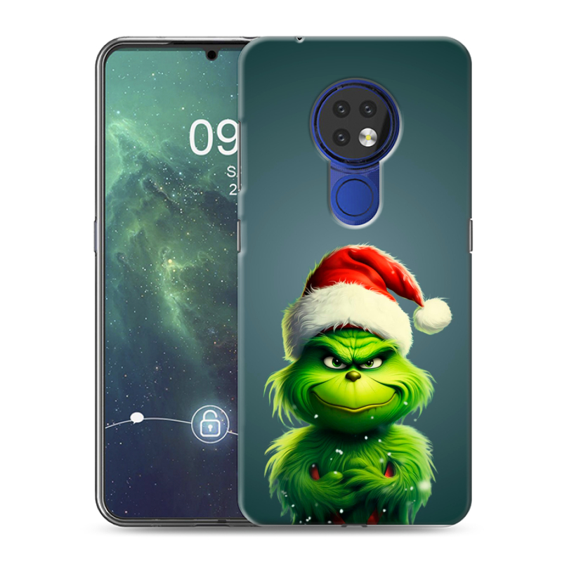 Силиконовый противоударный чехол на Nokia 6.2 с принтом Новый год Силиконовый противоударный чехол на Nokia 6.2 с принтом Новый год