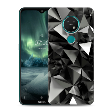 Силиконовый чехол на Nokia 7.2 с принтом Черные кристаллы Силиконовый чехол на Nokia 7.2 с принтом Черные кристаллы