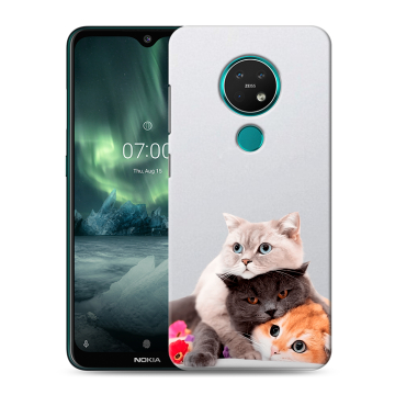 Силиконовый чехол на Nokia 7.2 с принтом Кошки Силиконовый чехол на Nokia 7.2 с принтом Кошки