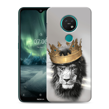 Силиконовый чехол на Nokia 7.2 с принтом Лев с короной Силиконовый чехол на Nokia 7.2 с принтом Лев с короной