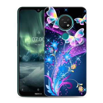 Силиконовый чехол на Nokia 7.2 с принтом Бабочки Силиконовый чехол на Nokia 7.2 с принтом Бабочки