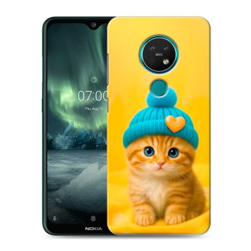 Силиконовый чехол на Nokia 7.2 с принтом Котенок в шапке Силиконовый чехол на Nokia 7.2 с принтом Котенок в шапке