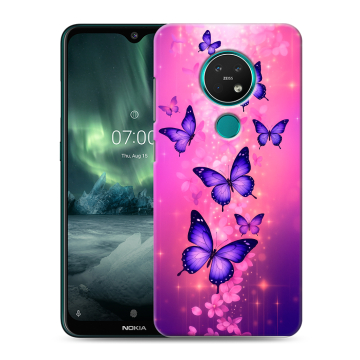 Силиконовый чехол на Nokia 7.2 с принтом Бабочки Силиконовый чехол на Nokia 7.2 с принтом Бабочки