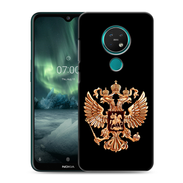 Силиконовый чехол на Nokia 7.2 с принтом Герб России золотой Силиконовый чехол на Nokia 7.2 с принтом Герб России золотой