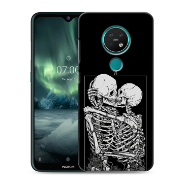 Силиконовый чехол на Nokia 7.2 с принтом Поцелуй скелетов Силиконовый чехол на Nokia 7.2 с принтом Поцелуй скелетов