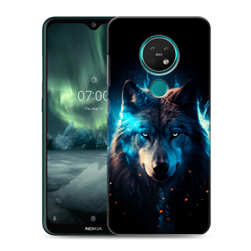 Силиконовый чехол на Nokia 7.2 с принтом Волк ночной