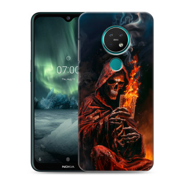 Силиконовый чехол на Nokia 7.2 с принтом Скелет и карты Силиконовый чехол на Nokia 7.2 с принтом Скелет и карты