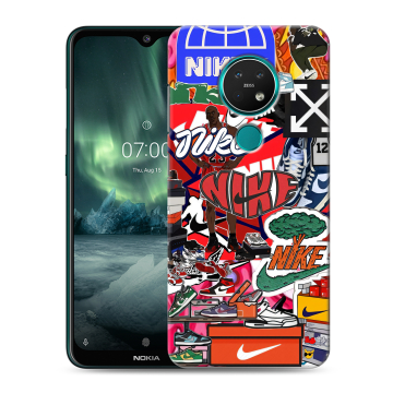 Силиконовый чехол на Nokia 7.2 с принтом Найк Nike яркий Силиконовый чехол на Nokia 7.2 с принтом Найк Nike яркий