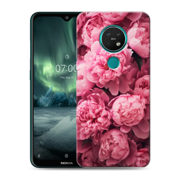 Силиконовый чехол на Nokia 7.2 с принтом цветы пионы Силиконовый чехол на Nokia 7.2 с принтом цветы пионы