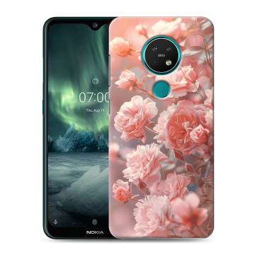 Силиконовый чехол на Nokia 7.2 с принтом Розовые розы Силиконовый чехол на Nokia 7.2 с принтом Розовые розы