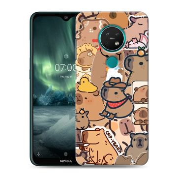 Силиконовый чехол на Nokia 7.2 с принтом капибара Силиконовый чехол на Nokia 7.2 с принтом капибара