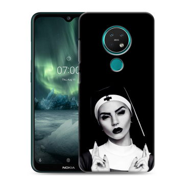 Силиконовый чехол на Nokia 7.2 с принтом монашка Силиконовый чехол на Nokia 7.2 с принтом монашка