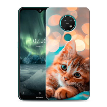 Силиконовый чехол на Nokia 7.2 с принтом котик Силиконовый чехол на Nokia 7.2 с принтом котик