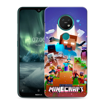 Силиконовый чехол на Nokia 7.2 с принтом Майнкрафт Minecraft Силиконовый чехол на Nokia 7.2 с принтом Майнкрафт Minecraft