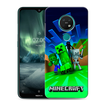 Силиконовый чехол на Nokia 7.2 с принтом Майнкрафт Силиконовый чехол на Nokia 7.2 с принтом Майнкрафт