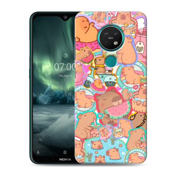 Силиконовый чехол на Nokia 7.2 с принтом капибары Силиконовый чехол на Nokia 7.2 с принтом капибары